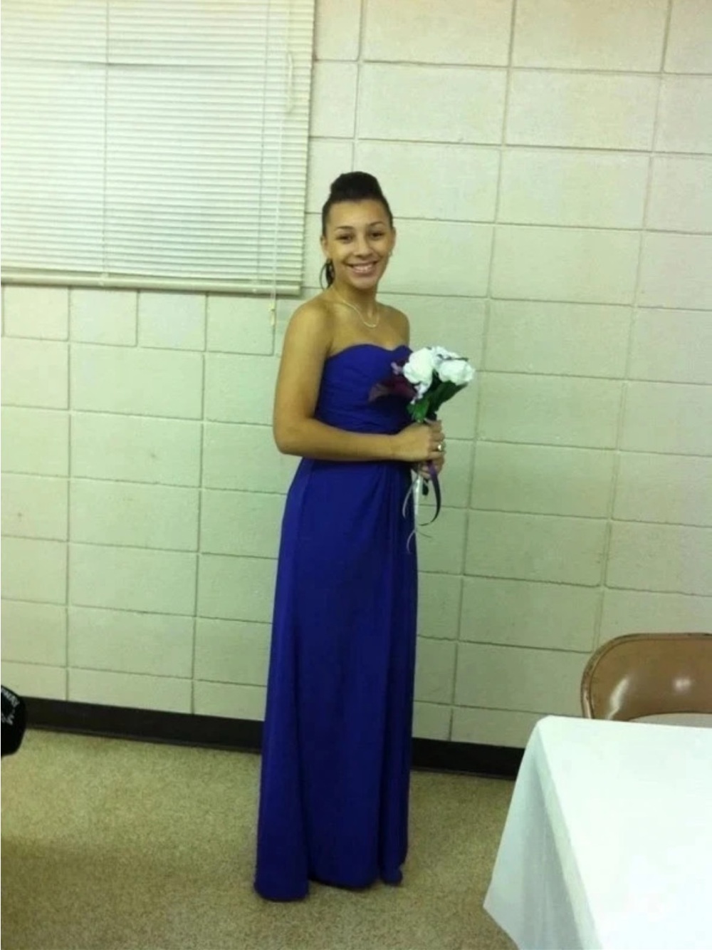 Strapless deep purple Evening Gown